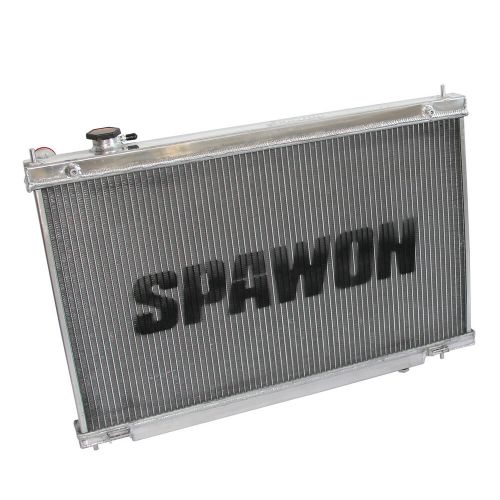 Spawon aluminum radiator for infiniti g35 3.5l v6 2003-2007 3row manual mt