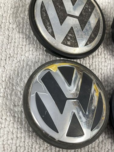 Genuine vw beetle golf gol fox polo jetta hub cap logos 4 pcs 56mm 1j0601171xrw