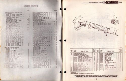 1969  evinrude outboard motors  accessories  parts catalog