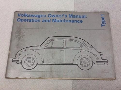 1973 volkswagen owner's manual operation and maintenance for vw bug