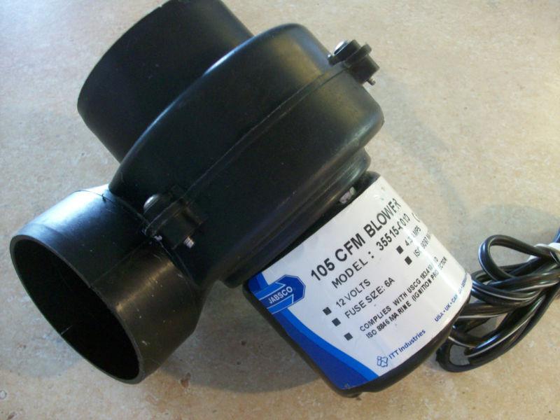 Jabsco blower motor 12 volt 105 cfm with 3" outside diameter hole