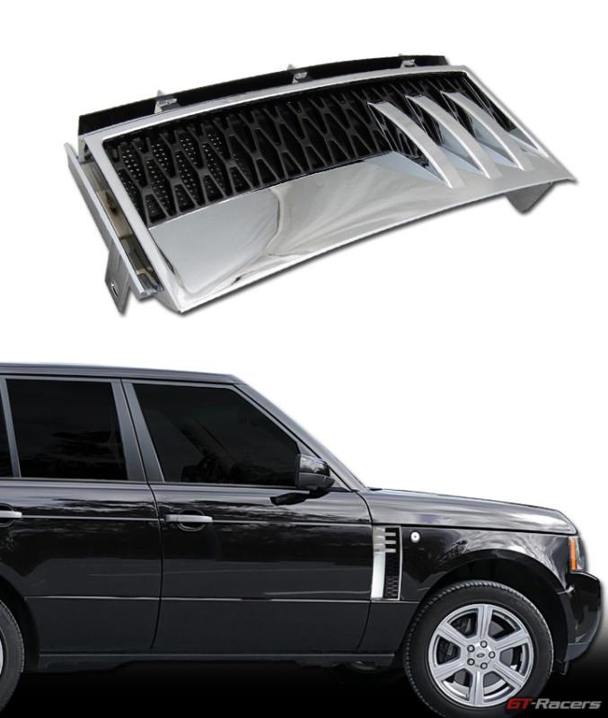 Chrome/blk luxury mesh side fender air vent grill grille 03-12 land range rover