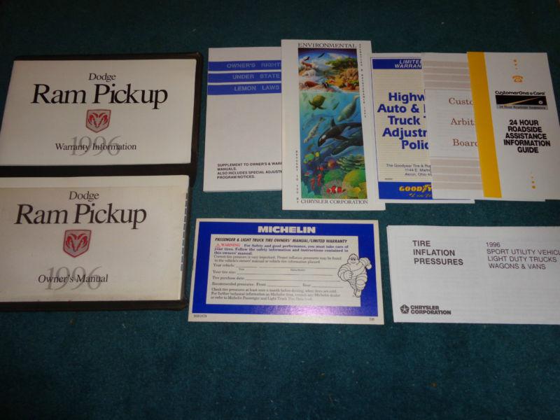 1996 dodge truck owner's manual  set / original guide book set