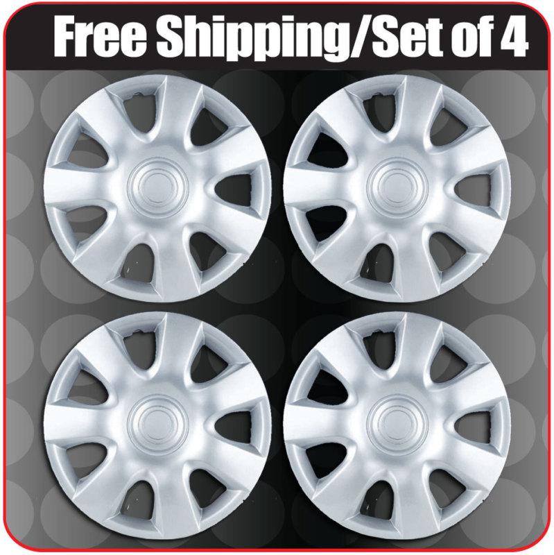 14" toyota camry style replacement hub cap wheel cover 4pc covers silver lacquer