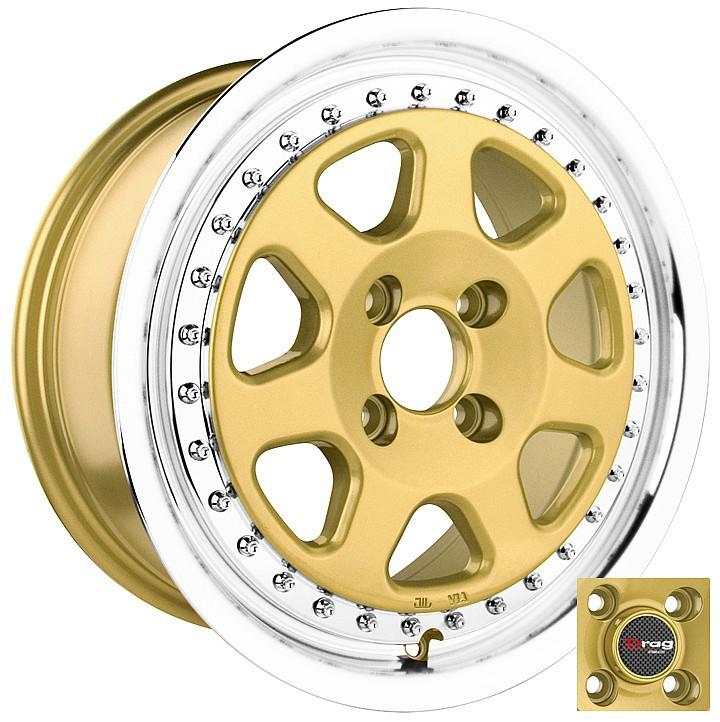 15 4x100 dr27 gold wheel rim dodge neon scion xa xb mr2