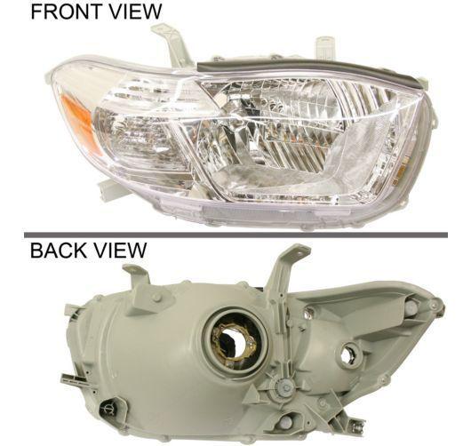 8113048470 to2503176 passenger side headlight new clear lens halogen toyota