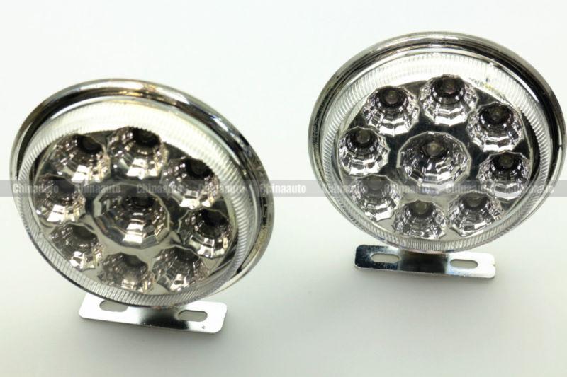 2pcs 9 led car daytime running light high power super bright driving lamp white