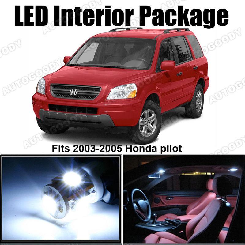 10 x white led lights interior package kit for honda pilot 2003-2005