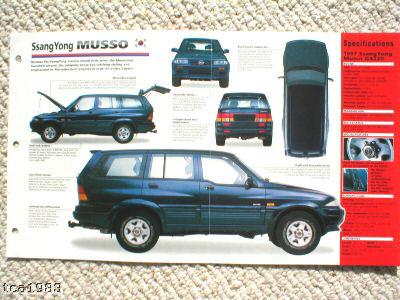 1995 / 1996 / 1997 ssang yong  musso imp brochure