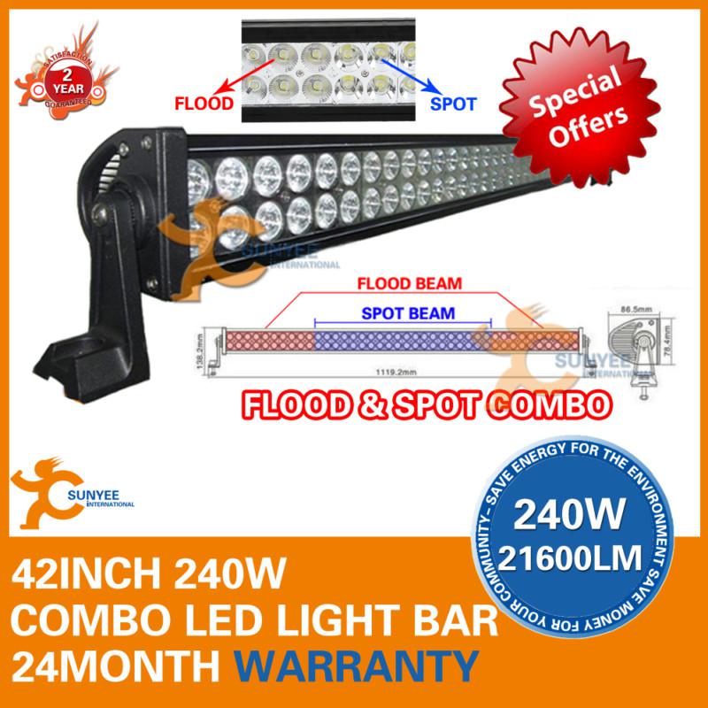 42inch 240w led light bar flood spot work 4wd offroad seckil 12v 24v 120w/180w