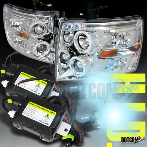 07-12 silverado chrome headlights+6000k slim xenon hid