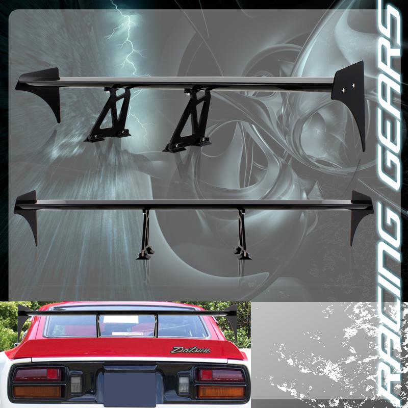 Universal 52" gt style black lightweight aluminum rear trunk deck spoiler wing