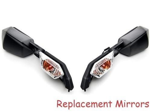 Oem racing mirrors with turn signals for kawasaki ninja zx6r 2004-2010 zx10r blk