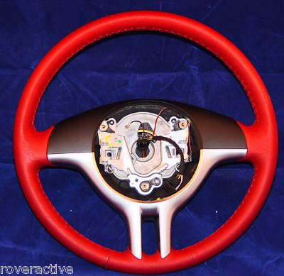 Bmw brand genuine sport z3 2000-2002 steering wheel red & chrome oem new