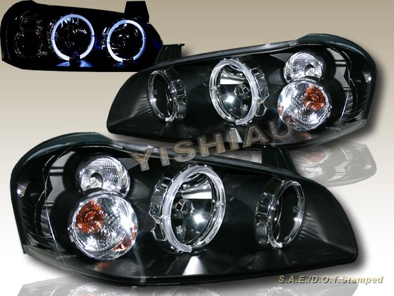 Nissan maxima 2002-2003 headlights jdm black two halo