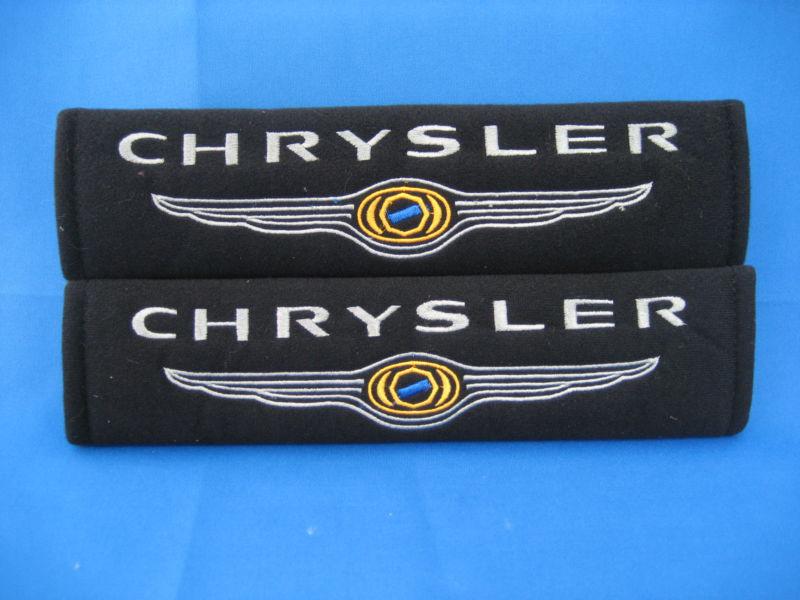 2pcs chrysler embroidered seat belt shoulder cover pads