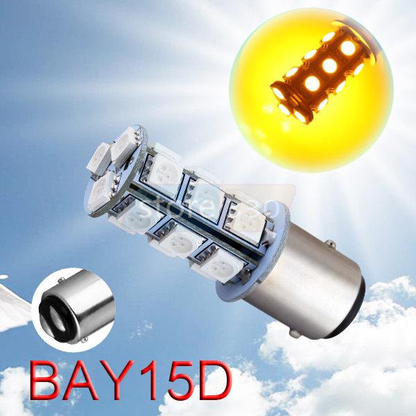 1157 bay15d 18 smd 5050 amber / yellow tail turn signal led car light bulb lamp