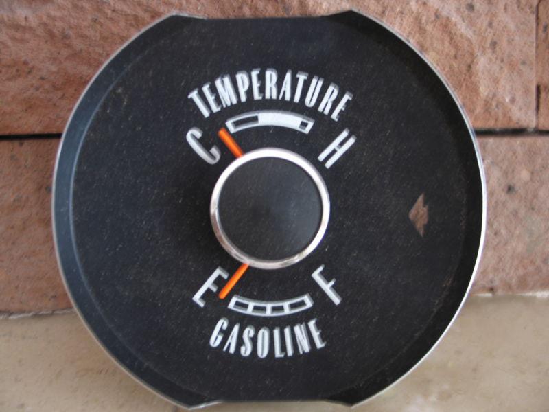 Nos mopar 64 plymouth sport fury dash fuel gauge gasoline + temperature