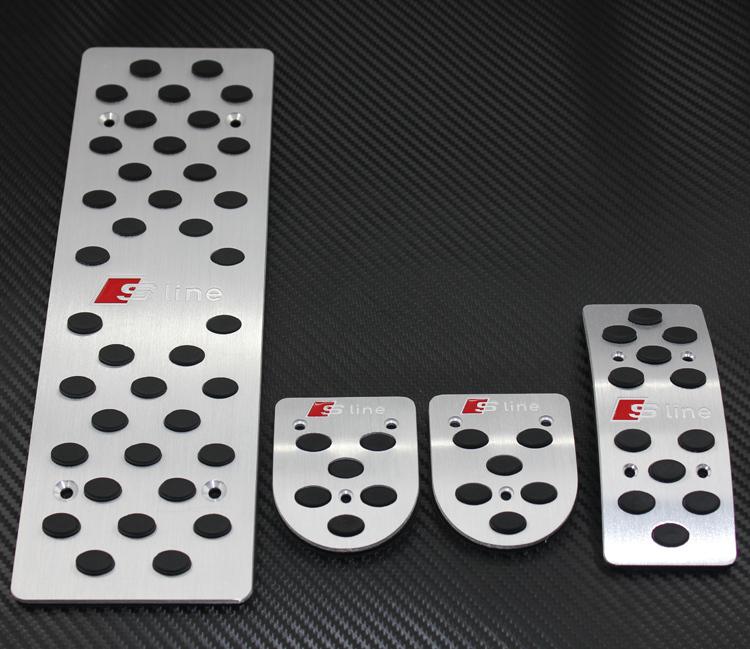 Aluminum foot rest fuel brake mt pedals pads pad for audi sline q5 a4 a5 a6 a8