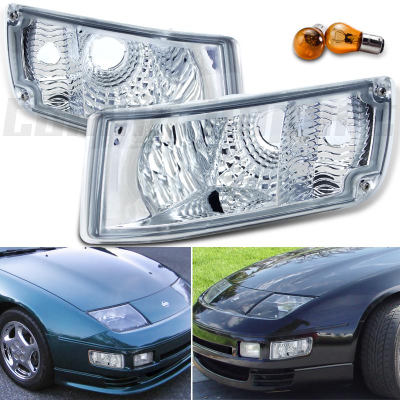 Nissan 90-96 300zx depo chrome bumper parking turn signal light driver+passenger