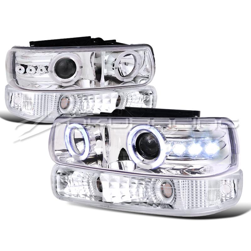 1999-2002 silverado tahoe suburban projector headlights+signal bumper