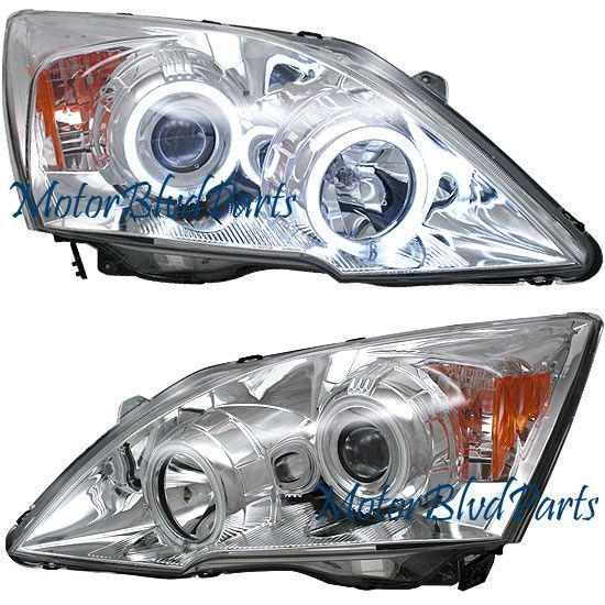 07-10 cr-v ccfl halo projector headlights headlamps set