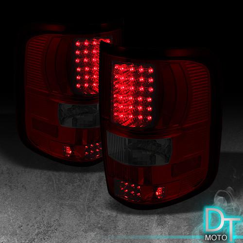 04-08 f150 pickup truck styleside red smoked led rear tail brake lights