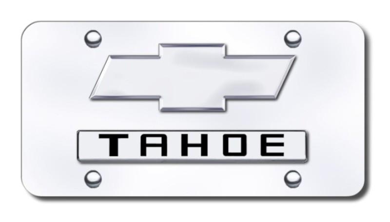 Gm dual tahoe (new) chrome on chrome license plate made in usa genuine