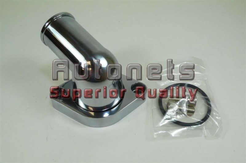 Polished aluminum small big block chevy water neck swivel 15 degree swivel