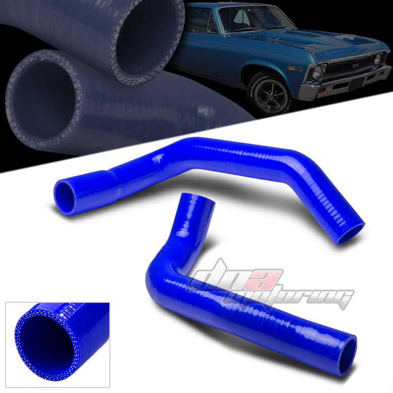 70-87 pontiac firebird grand prix blue silicone direct fit radiator hose piping