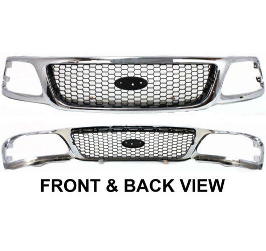 00 01 02 03 ford f-150 front chrome grille matte black honeycomb insert w/o stx