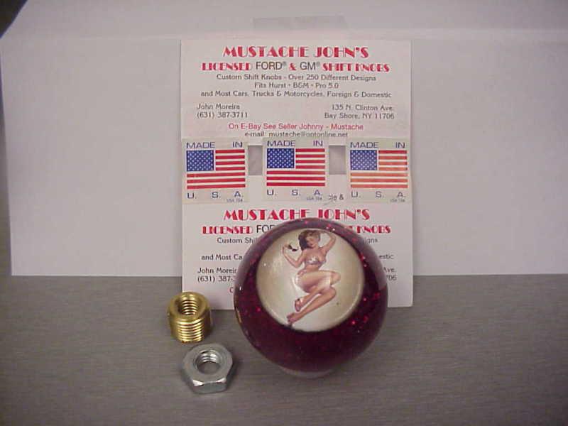 50's - 60's pin up girl , polka dot bikini custom made shift knob, red glitter 