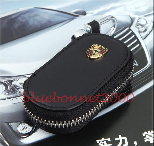 Key case bag holder chains rings cover fits porsche bmw audi vw benz toyota new