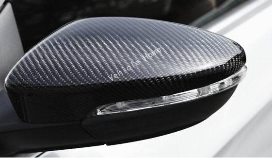 Pair real carbon fiber mirror covers for vw volkswagen golf mk6 gti vi 2008-2012