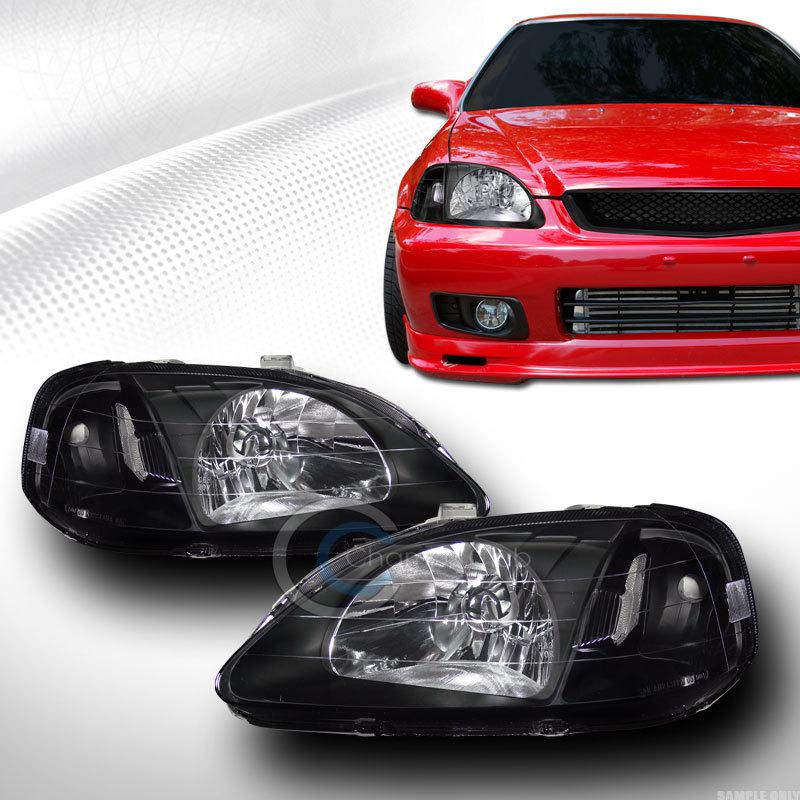 Jdm crystal black clear head lights lamp signal left+right dy 99-00 honda civic