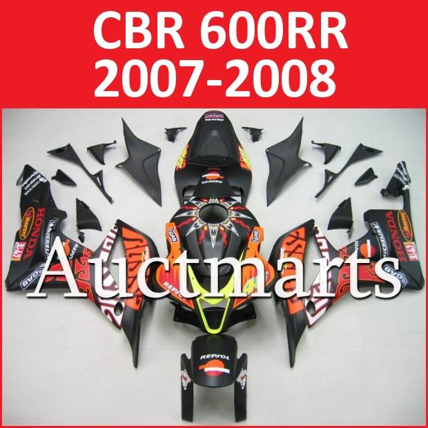 Fit honda 07 08 cbr600rr cbr 600 rr 2007 2008 fairing kit abs plastics h19 a11