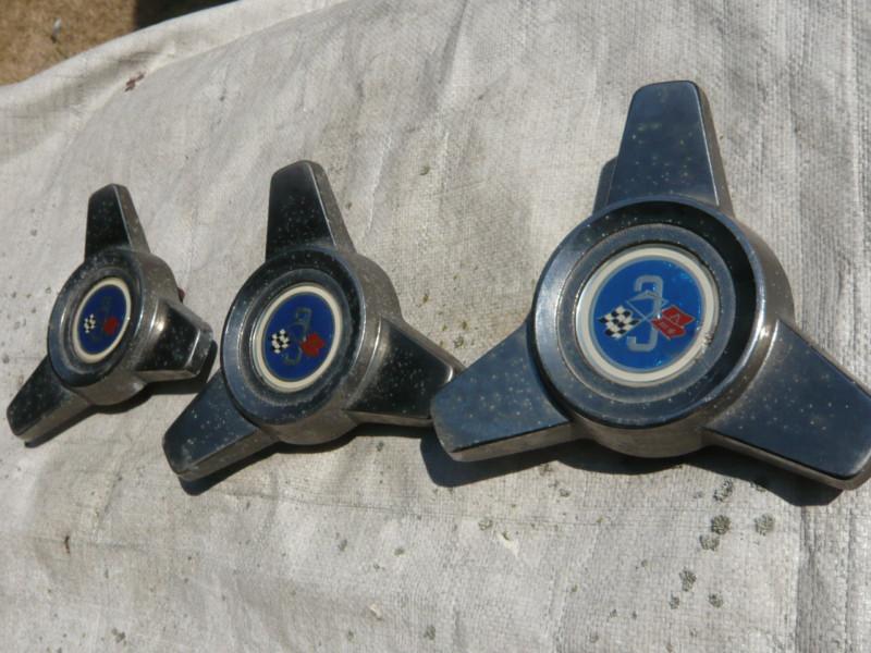 3 only tri bar spinners gm corvette chevy rallye's knock offs pitting originals