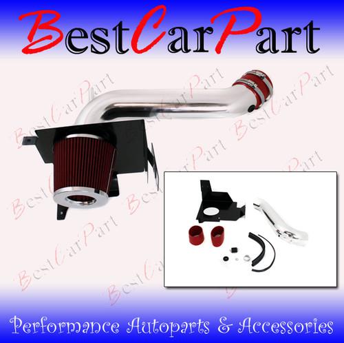 Bcp red 05-10 charger magnum 300 3.5l v6 heat shield cold air intake kit