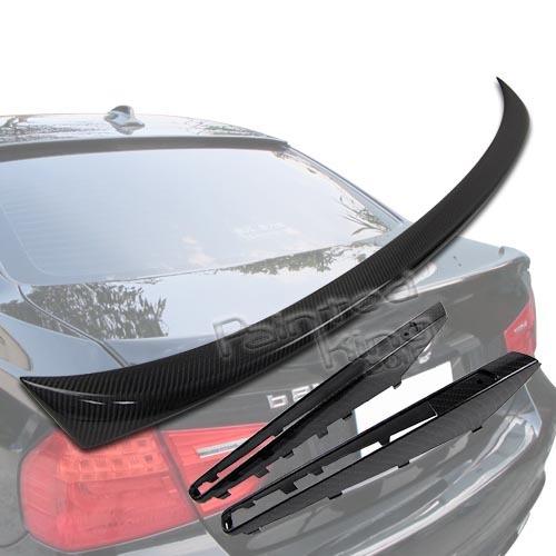 Carbon fiber bmw e90 3er oe-type boot trunk spoiler + side fender grille cover