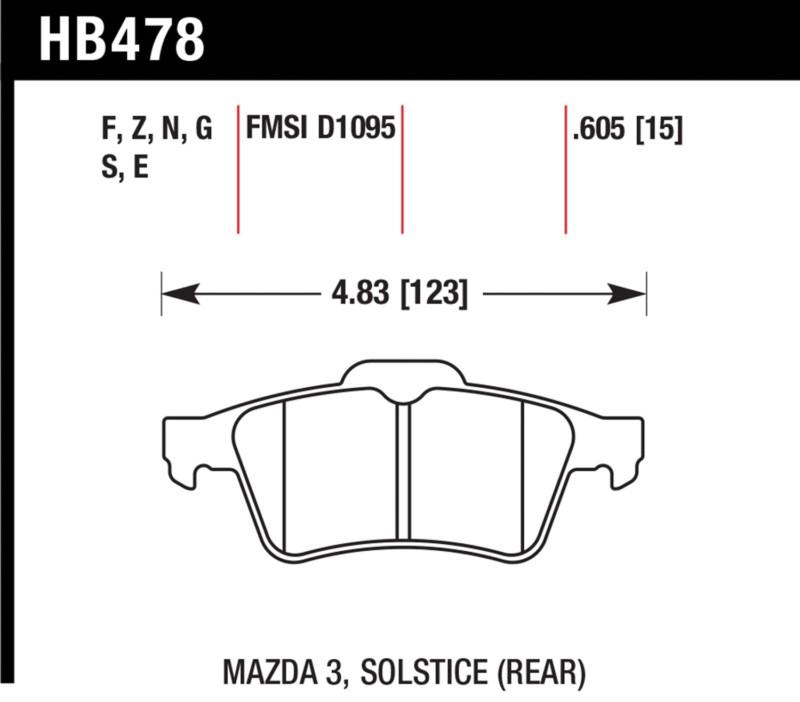 Hawk performance hb478f.605 disc brake pad