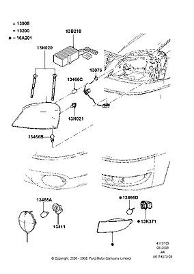 7f2z13008b ford headlamp assy