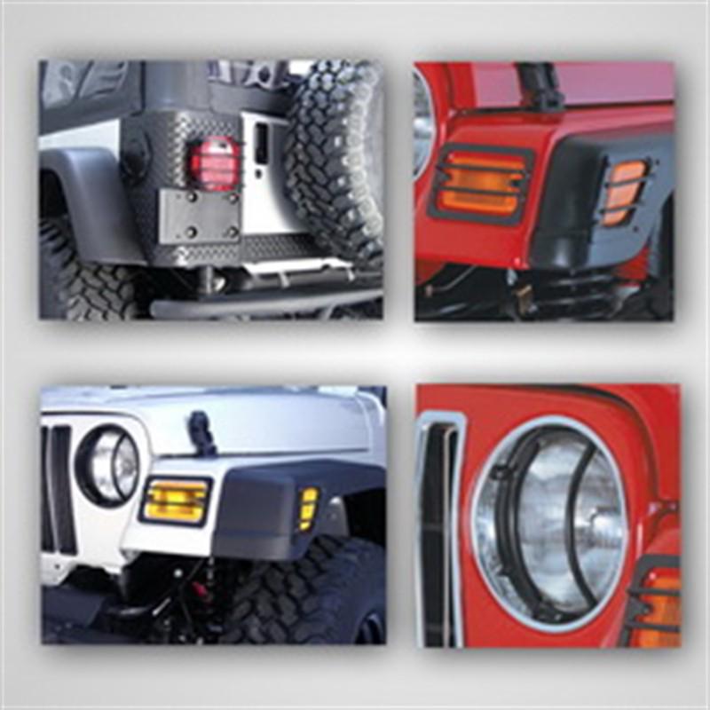 Rugged ridge 12495.02 euro guard kit; offroad/racing lamp guard tj wrangler