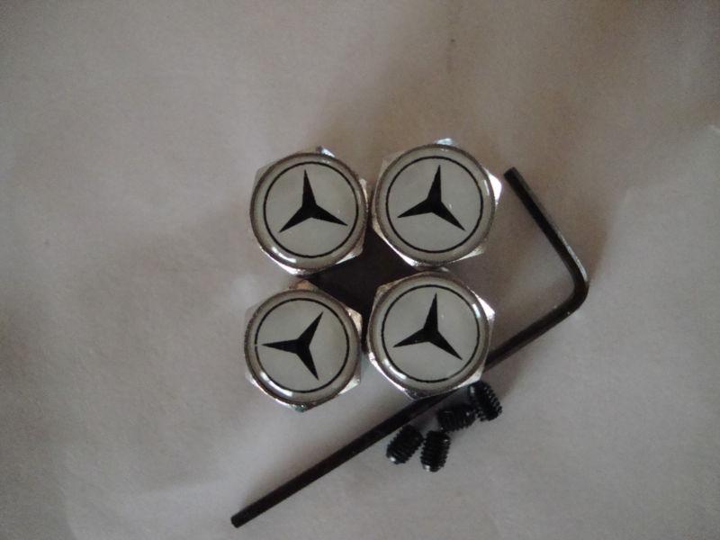 Mercedes benz white tire valve cap locking anti-theft