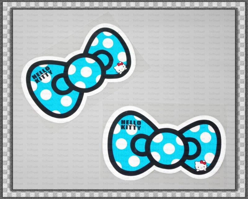 Hello kitty bow logo decal sticker 2 pieces blue
