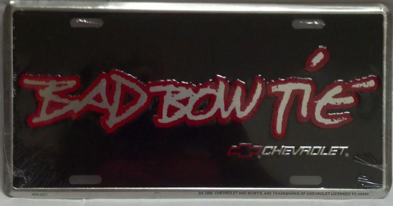 Bad bowtie by chevrolet embossed license plate