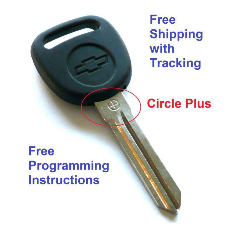 1 pc chevrolet circle plus transponder key blank  ignition free programming step