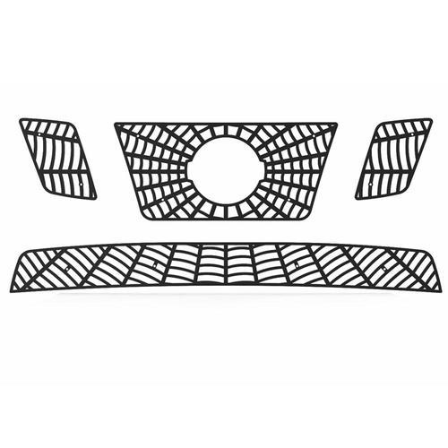 Nissan frontier 09-11 spider web black powdercoat grille insert aftermarket trim