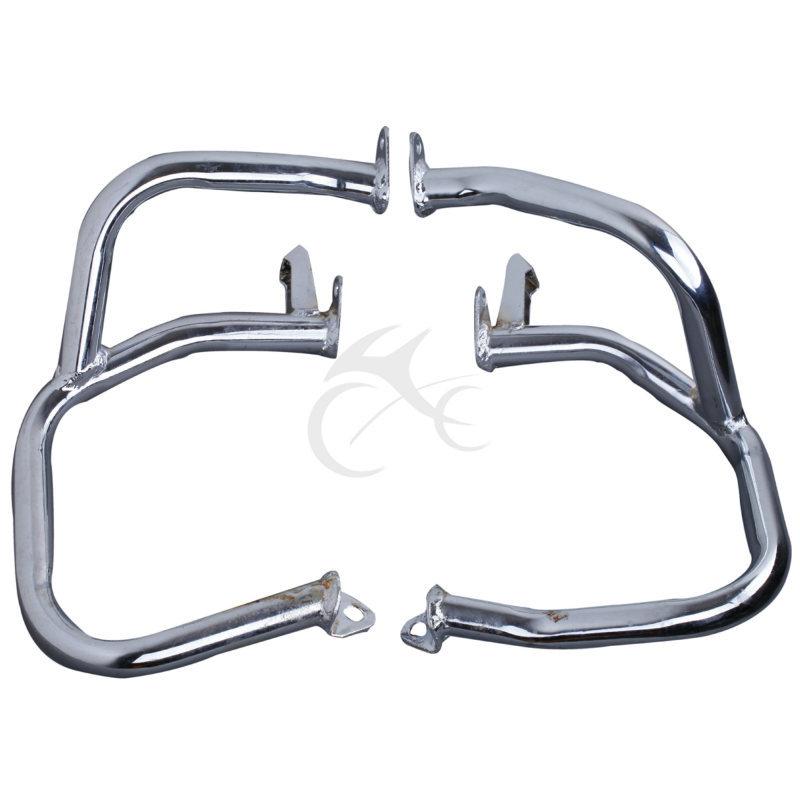 Left & right chrome iron engine case guards bars for honda goldwing gl1800 01-11