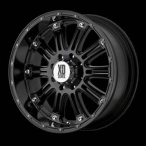 18" xd 795 hoss gloss black & 33x12.50x18 toyo open country mt tires wheels rims