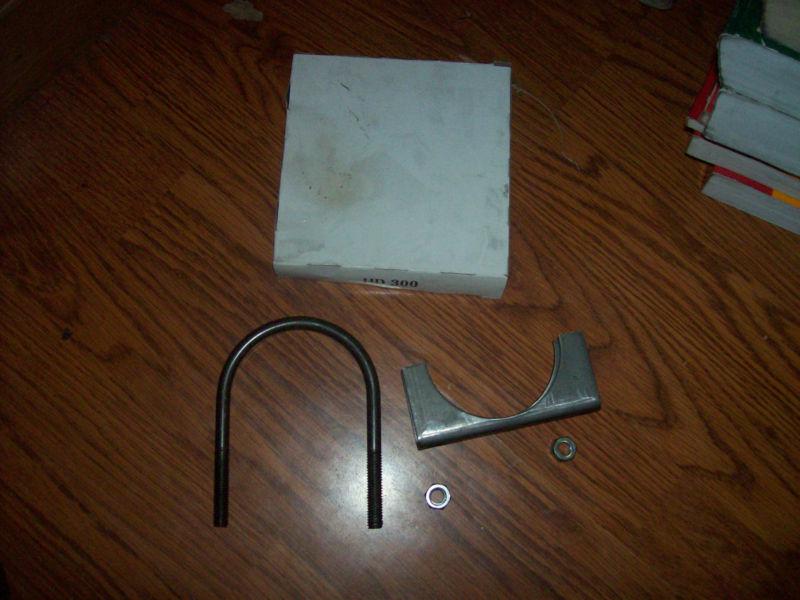 (2) two muffler c clamps 3 1/2 " exhaust clamps